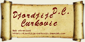 Đorđije Ćurković vizit kartica